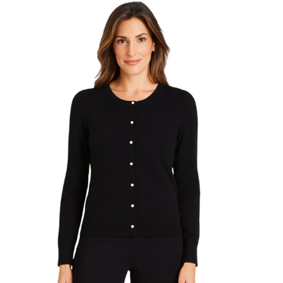 WHBM Black Button Front Cardigan - Size S - Excellent - Picture 1 of 3